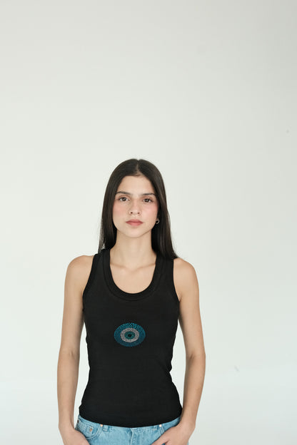 Turkish Eye Tank Top (Black)