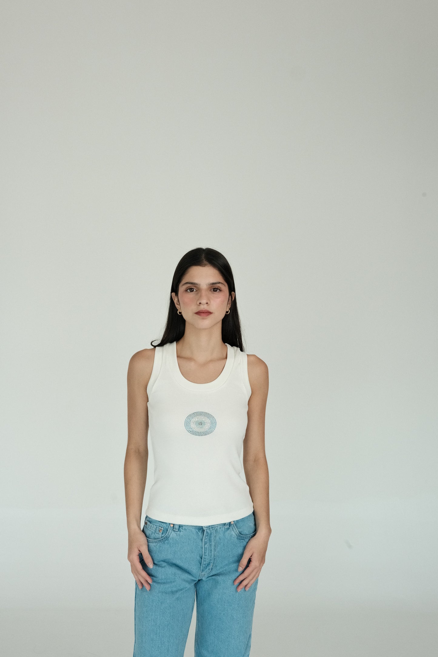 Turkish Eye Tank Top (White)