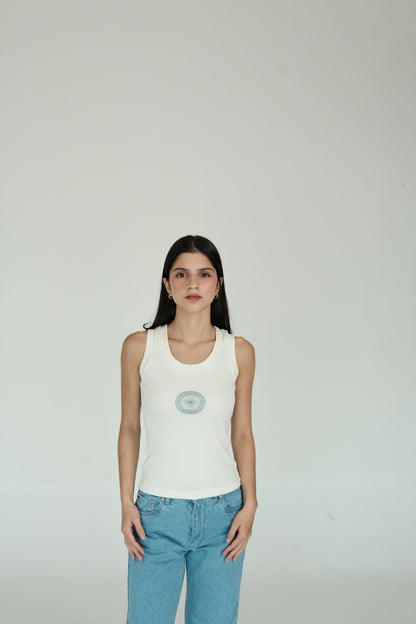 Turkish Eye Tank Top (White)