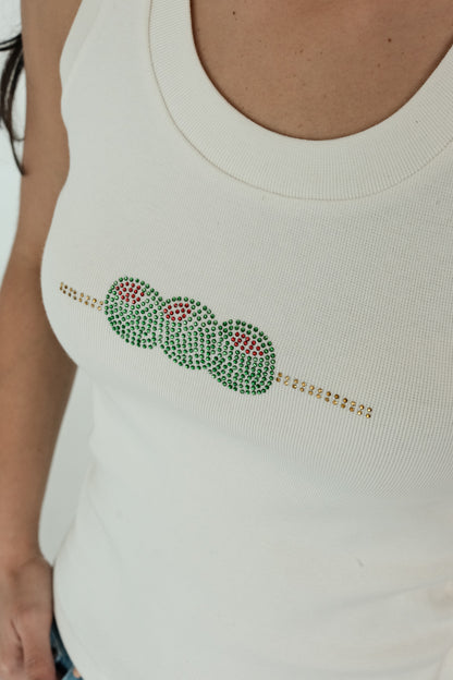 Olive Tank Top (White)