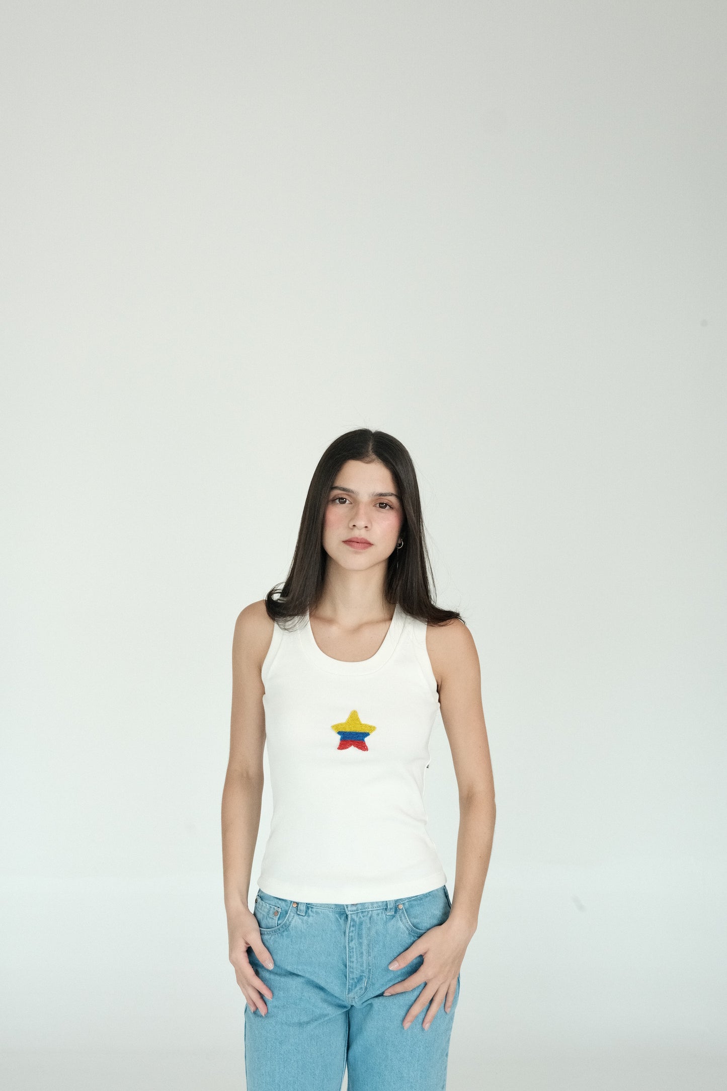 Colombian Star Tank Top (White)