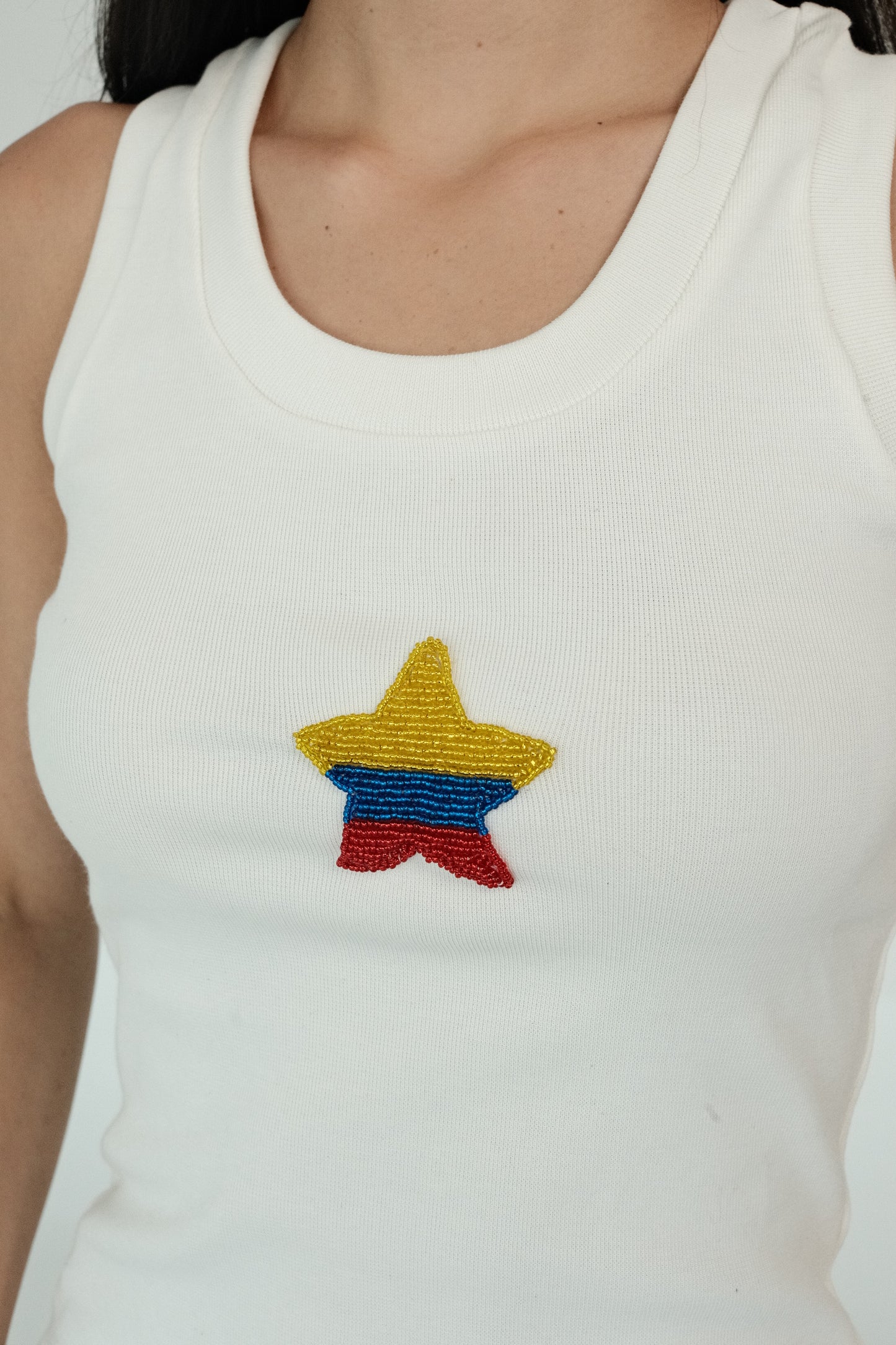 Colombian Star Tank Top (White)