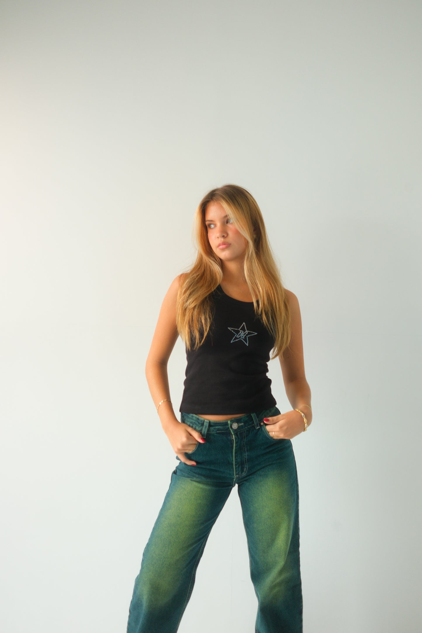 Double Star Green Jeans
