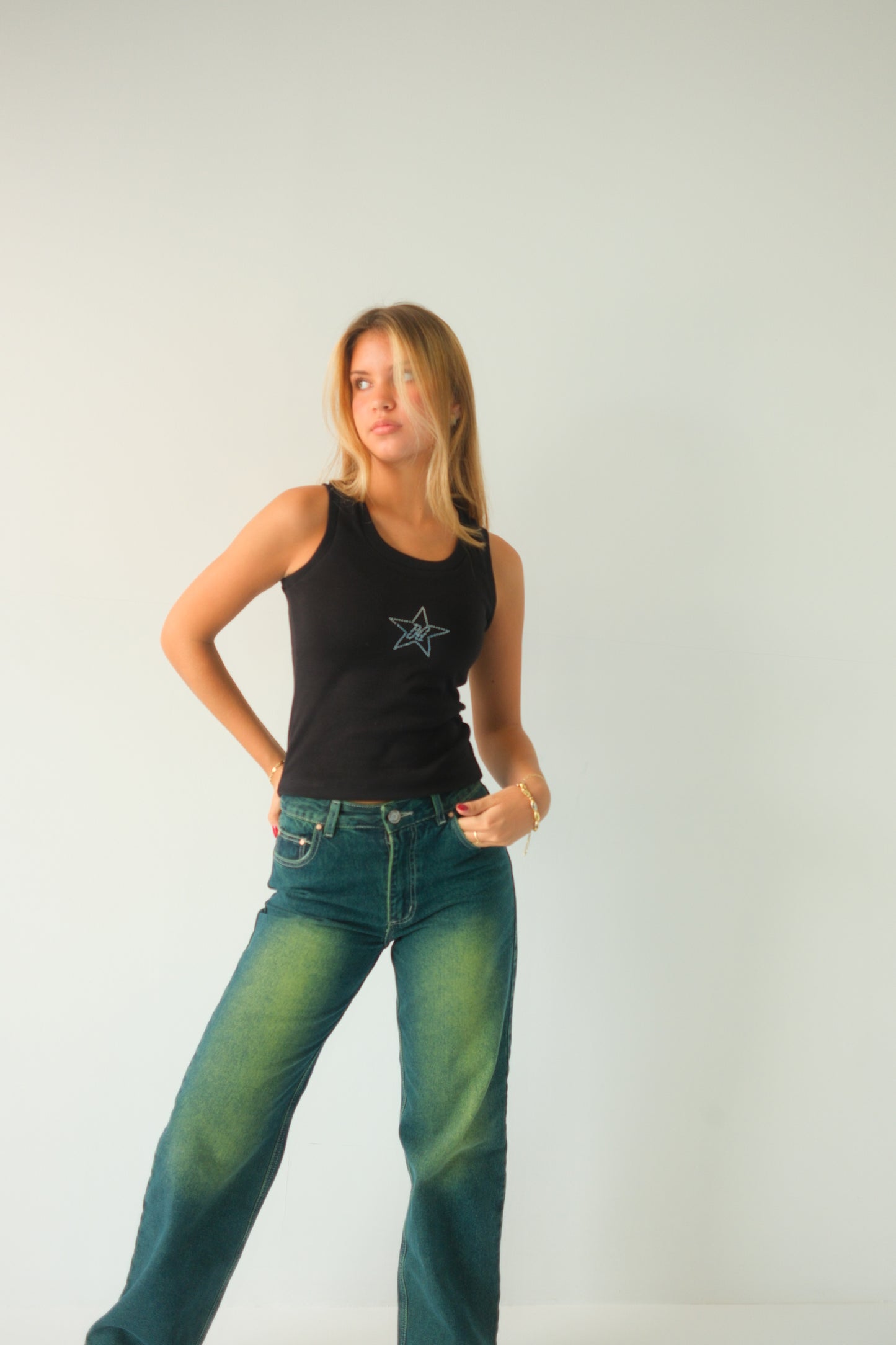 Green Washed Jeans