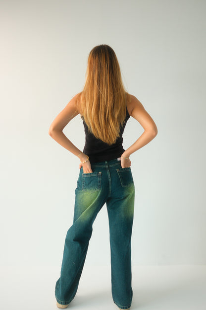 Green Washed Jeans
