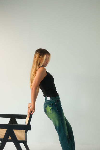 Double Star Green Jeans