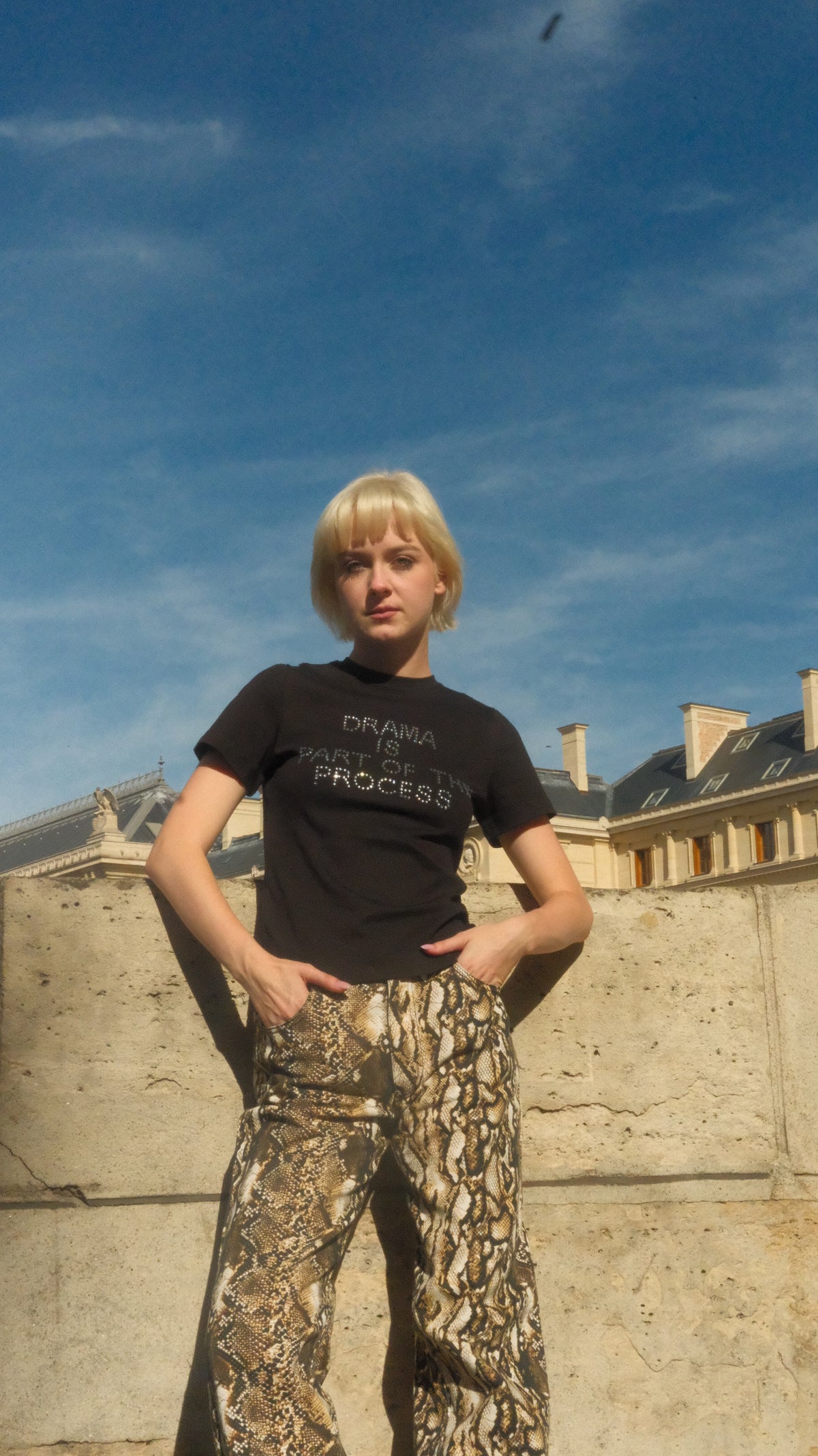 Phrase Tee Drama is part of the process (Black)