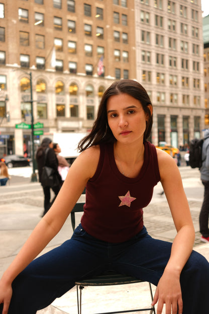 Leather Star Tank Top
