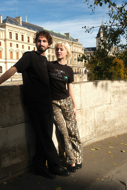 Phrase Tee Drama is part of the process (Black)