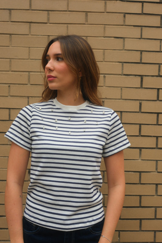 Striped Gem Tee (Azul)