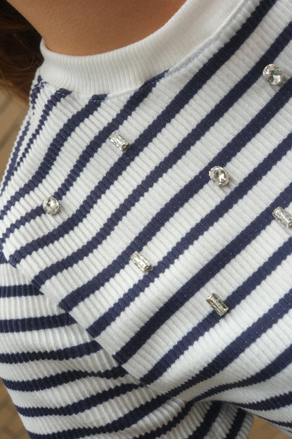 Striped Gem Tee (Azul)