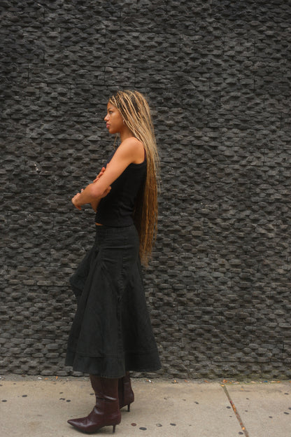 Black asymmetrical skirt