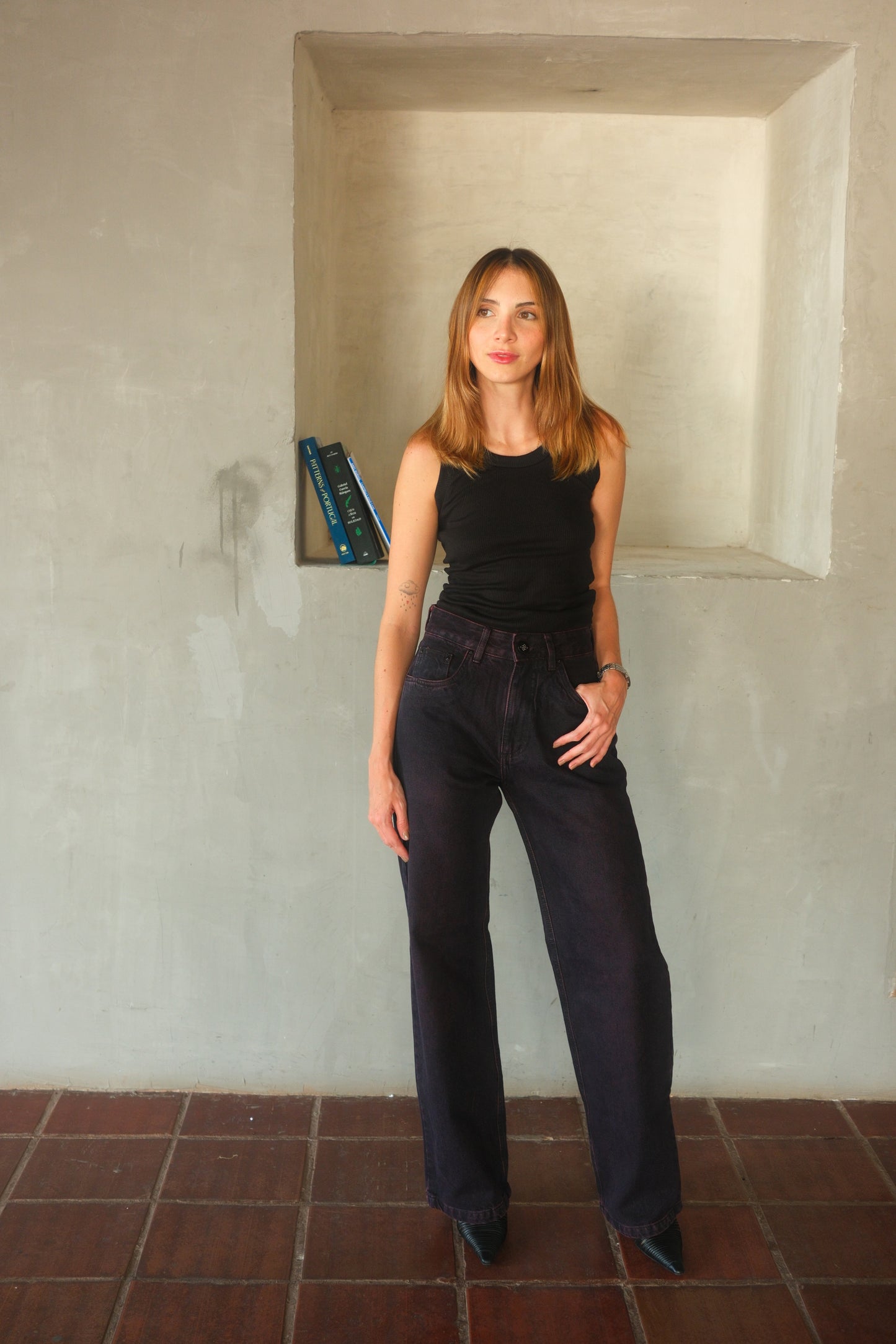 Double Star Burgundy Jeans