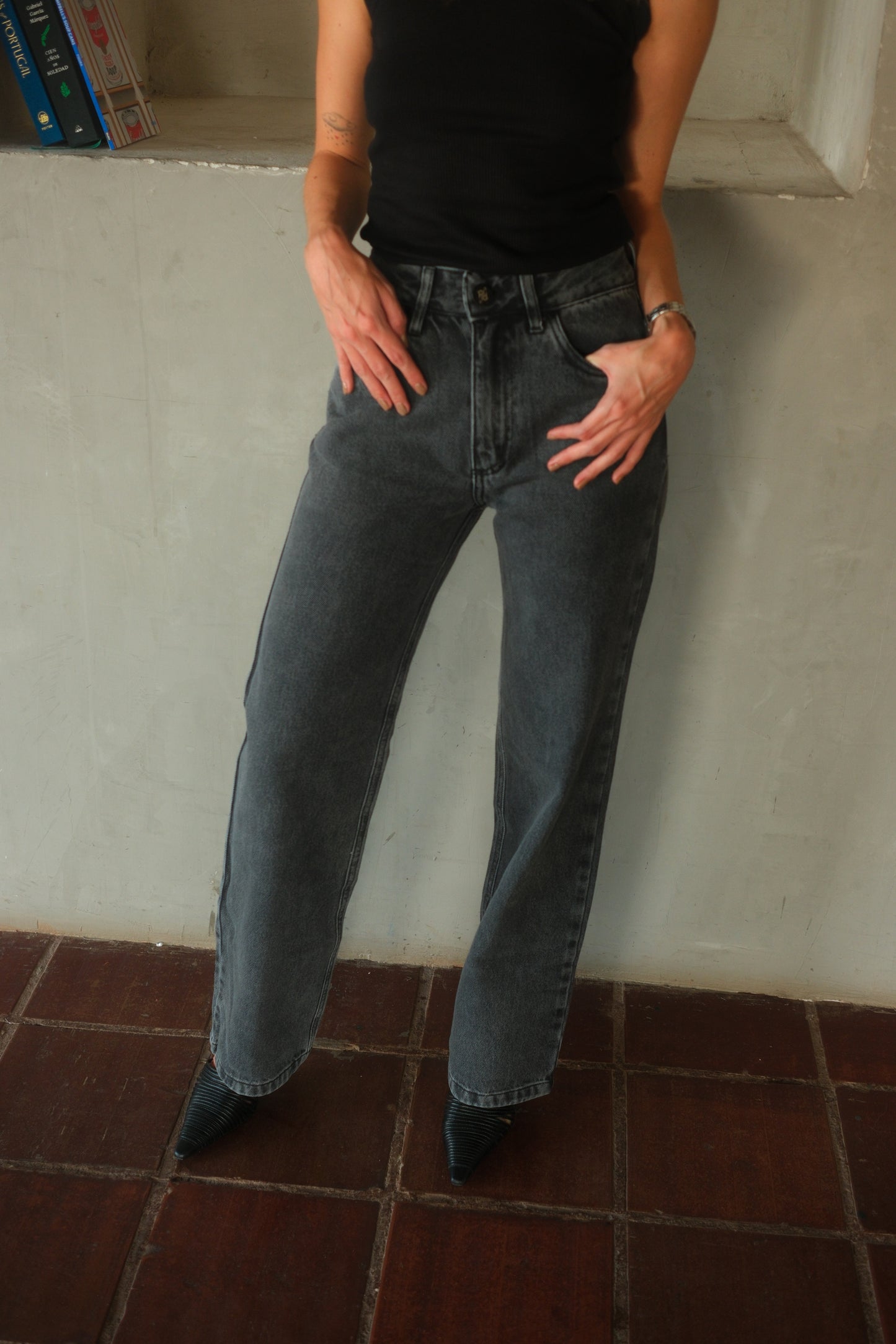 Double Gray Star Jeans