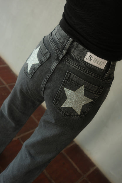 Double Gray Star Jeans