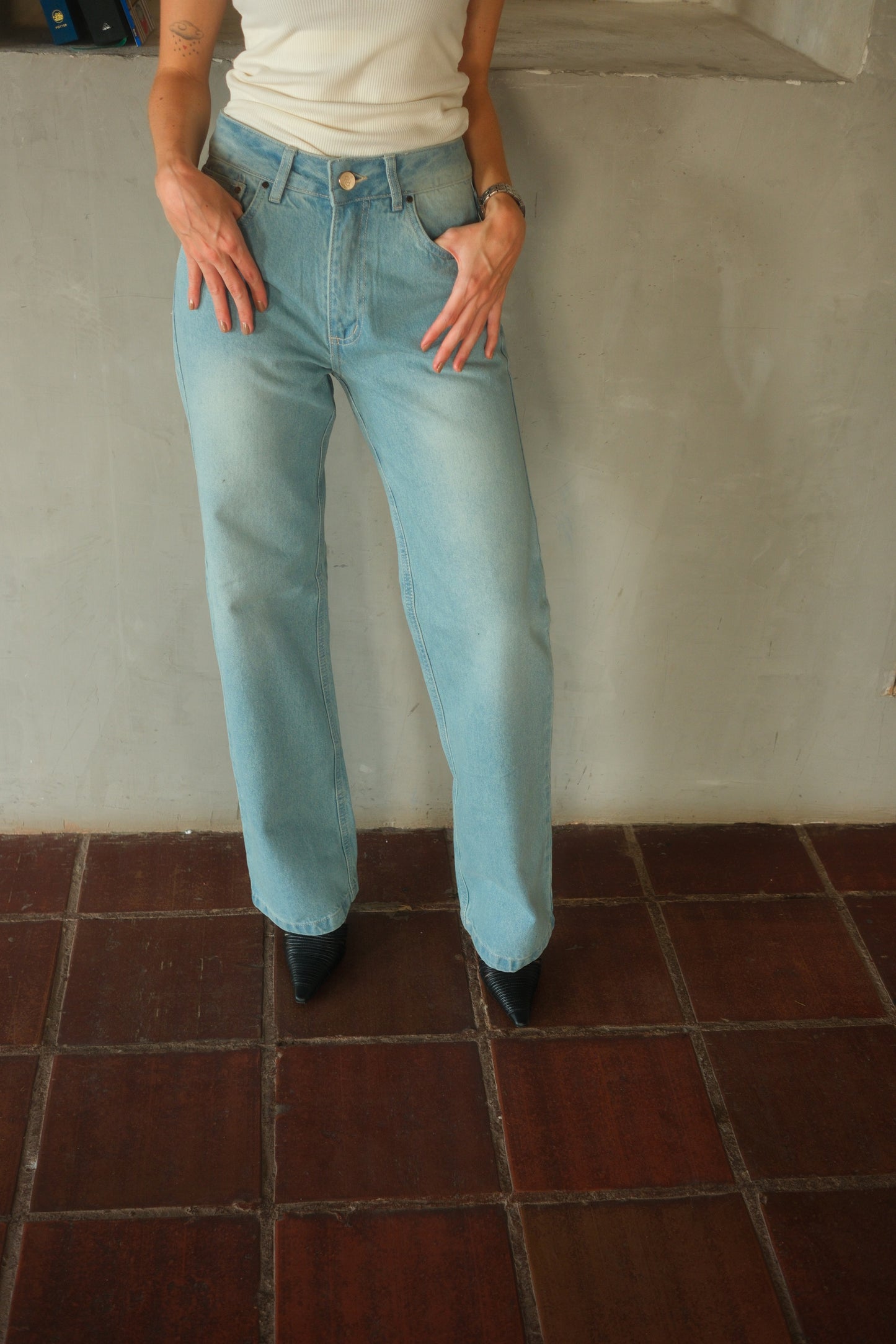 Double Star Washed Jeans