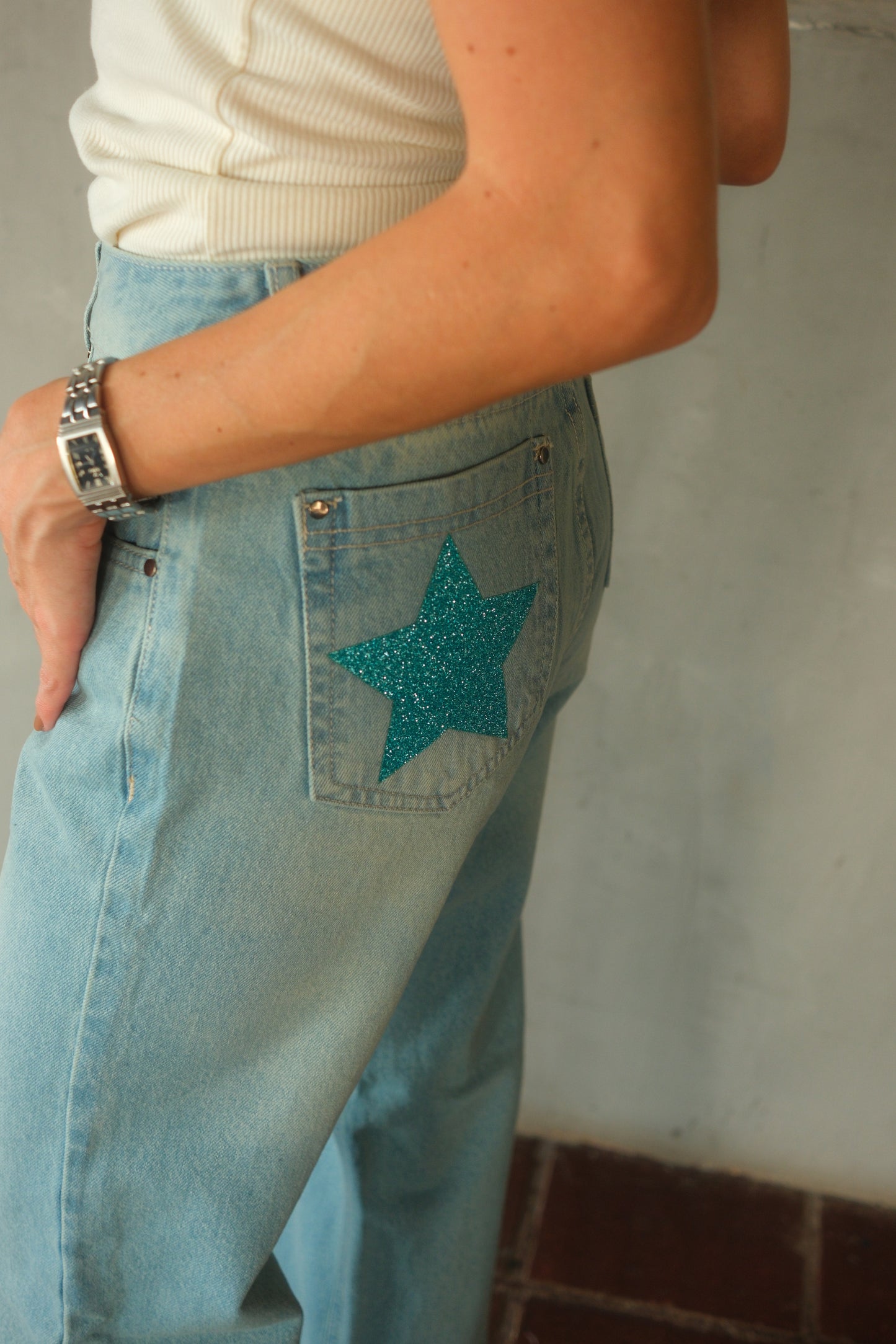 Double Star Washed Jeans