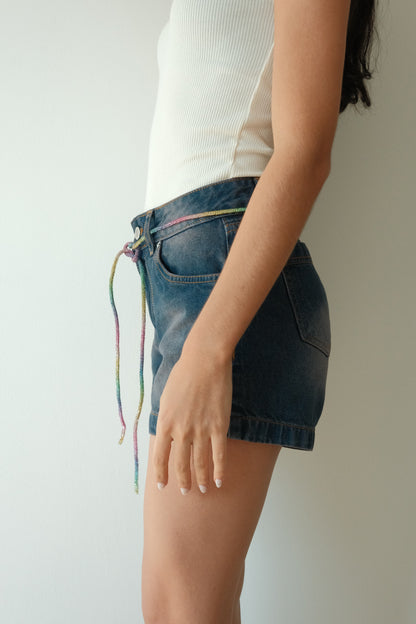 Cotton Candy Shorts Rainbow Belt