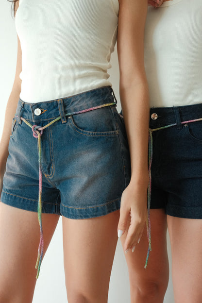 Cotton Candy Shorts Rainbow Belt