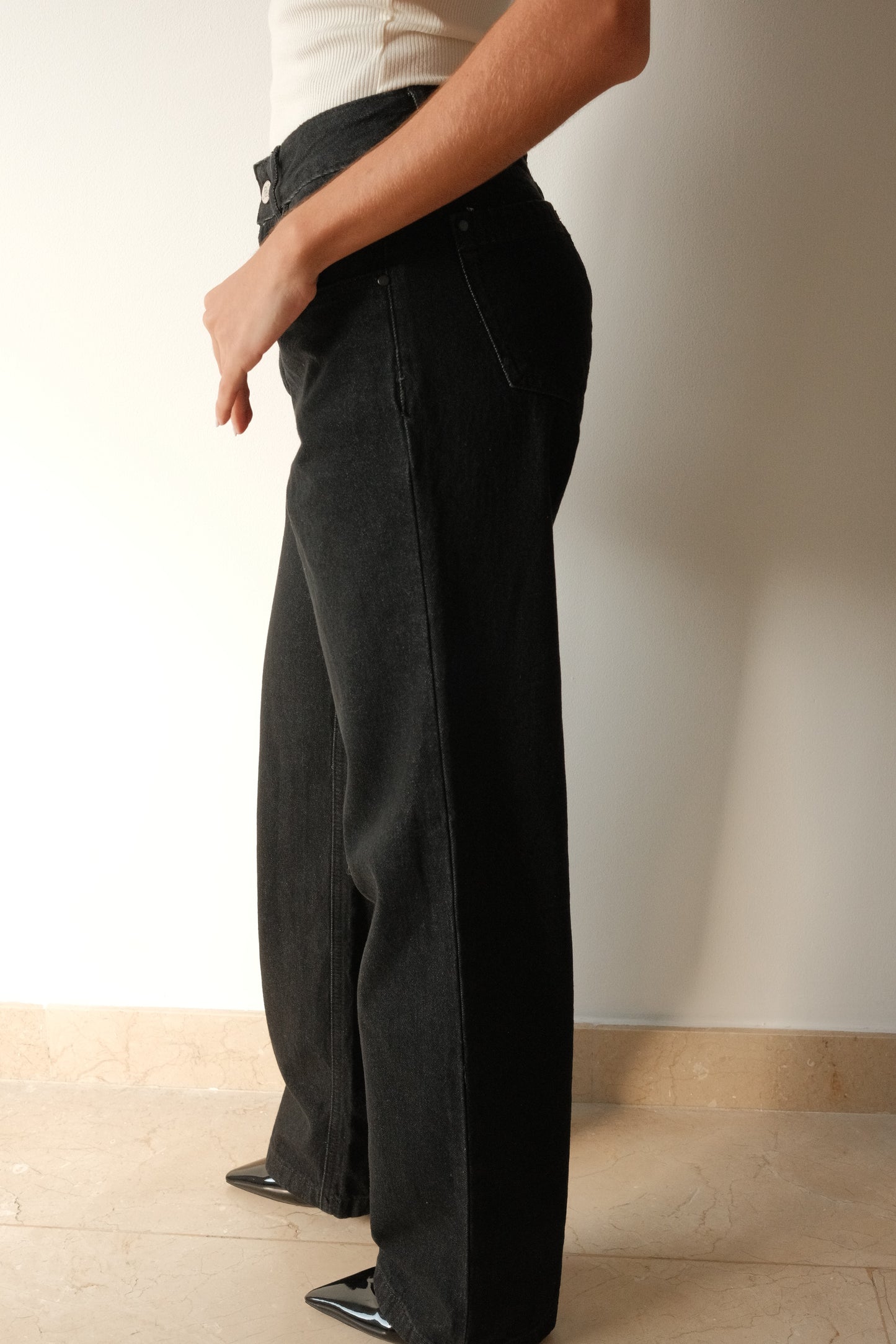 Black Vintage Chunky Jeans