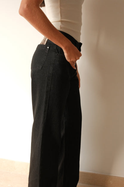 Black Vintage Chunky Jeans