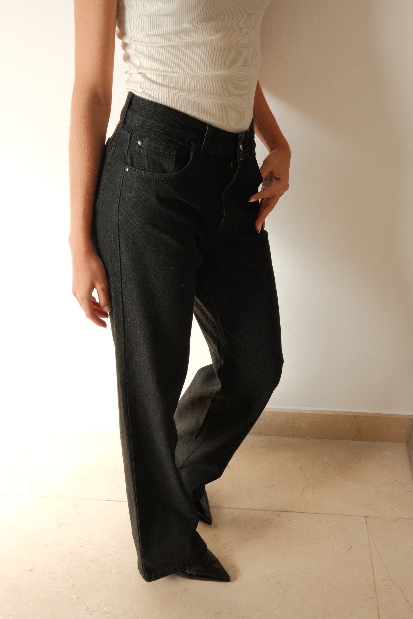 Black Vintage Chunky Jeans