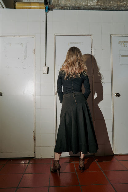 Black asymmetrical skirt