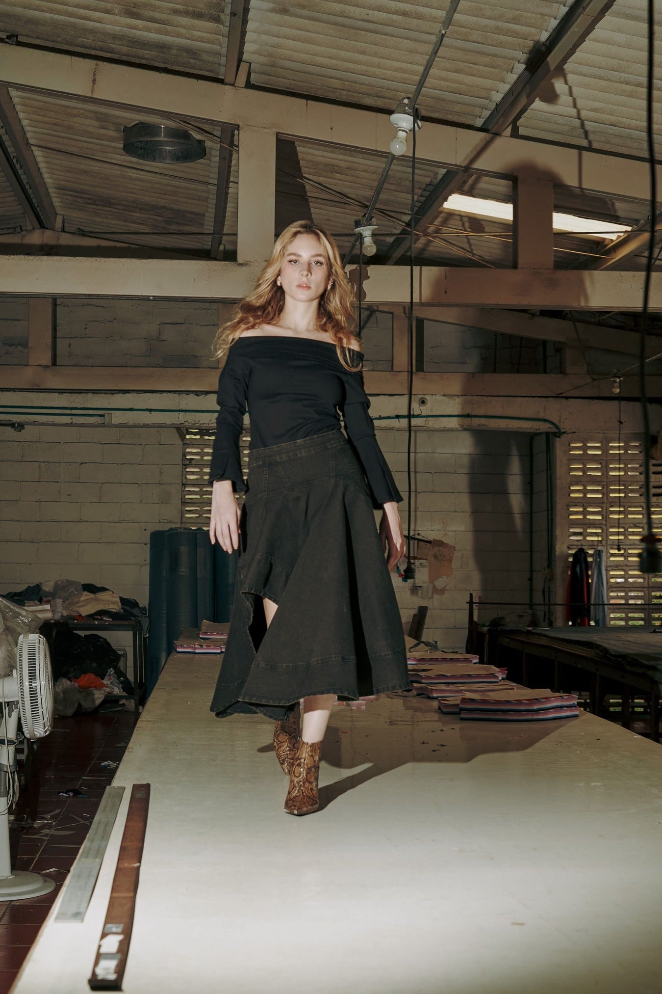 Black asymmetrical skirt